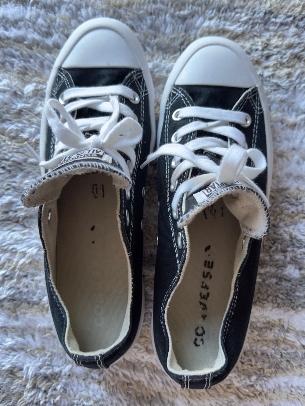 Converse Black and White Low-Top Canvas Sneakers